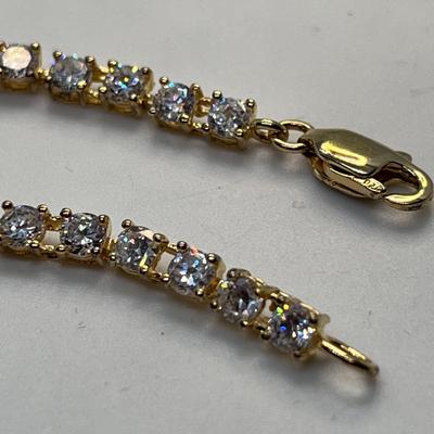STERLING 925 GOLD OVERLAY CZ? BRACELET