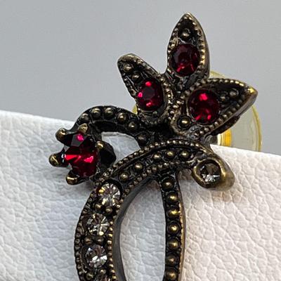 DARK RUBY RED DROP EARRINGS