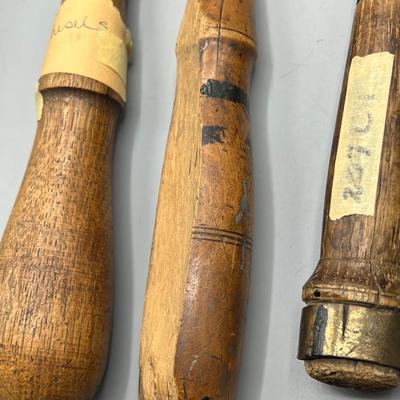 Antique 19th Century Lot of Cast Steel Carpenter Chisel Gouges Makers Mark Museum Pieces Tools