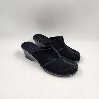 CLARK LEATHER SUEDE 8M SLIP ON SHOES