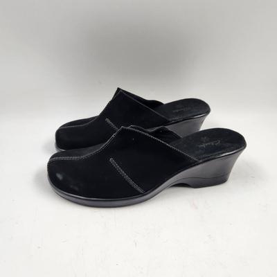 CLARK LEATHER SUEDE 8M SLIP ON SHOES