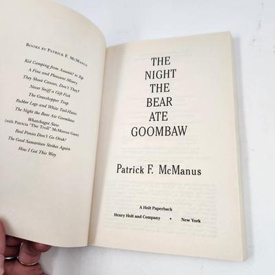 PATRICK F MCMANUS- THE NIGHT THE BEAR ATE GOOMBAW PAPERBACK