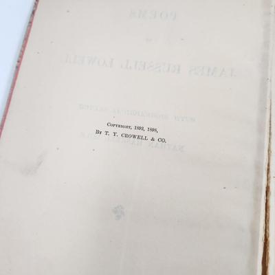 1898 POEMS OF JAMES RUSSELL LOWELL -  BIO SKETCH by NATHAN HASKELL DOLE