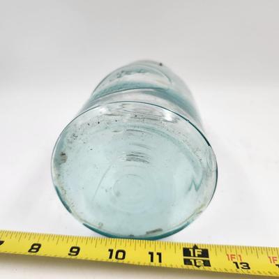 1920s TURQUOISE COLORED LUSTRE GLASS JAR