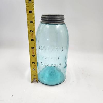 ANTIQUE MASON 1/2 GALLON PATENT NOV 30TH 1858 JAR