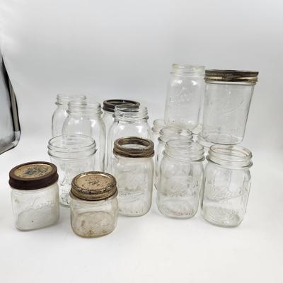 MULTI SIZE & YEARS CLEAR KERR & BALL CANNING JARS