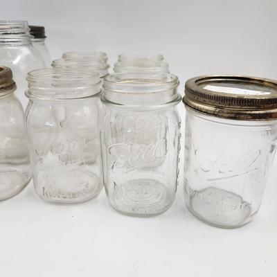 MULTI SIZE & YEARS CLEAR KERR & BALL CANNING JARS