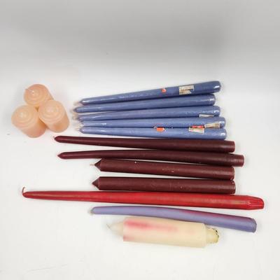 15 UNUSED CANDLES TAPER CANDLES & MORE