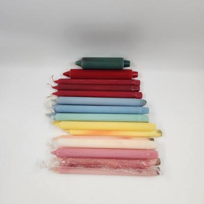 21 VINTAGE RIBBED TAPERED CANDLE BUNDLE