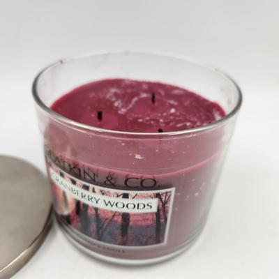 SLATKIN & CO CRANBERRY WOODS SLIGHTLY USED CANDLE