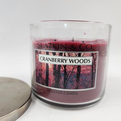 SLATKIN & CO CRANBERRY WOODS SLIGHTLY USED CANDLE