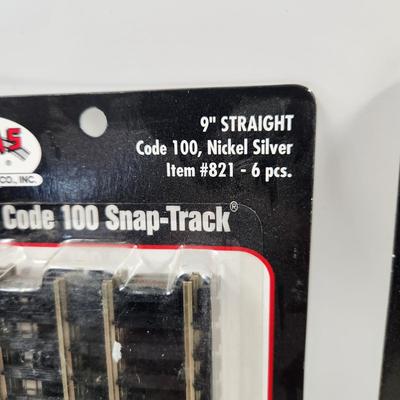 3 PKGS - ATLAS HO CODE 100 SNAP TRACK (9" STRAIGHT #821 6 PC EA)
