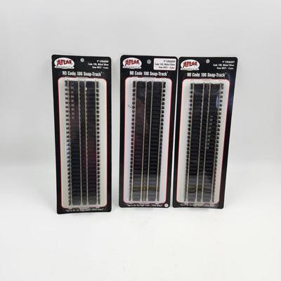 3 PKGS - ATLAS HO CODE 100 SNAP TRACK (9" STRAIGHT #821 6 PC EA)