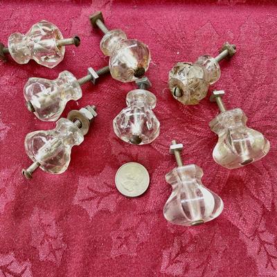 LOT 155 Antique Glass Drawer Pulls 8 pcs