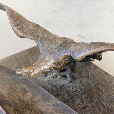 LOT 168 Antique Art Nouveau Eagle Figural Inkwell Metal