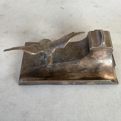 LOT 168 Antique Art Nouveau Eagle Figural Inkwell Metal