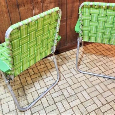 Lot #146  Pair of Vintage Aluminum Folding Patio Chairs