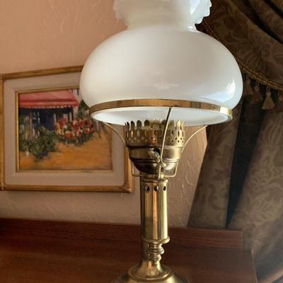 Antique brass colonial lamp