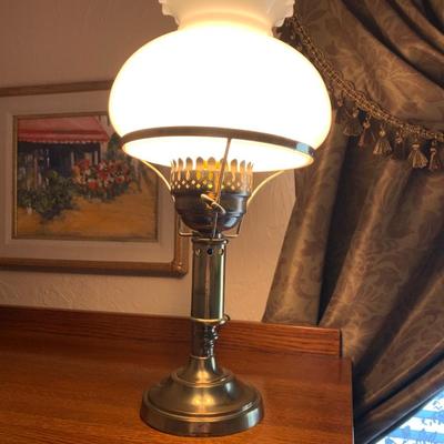 Antique brass colonial lamp