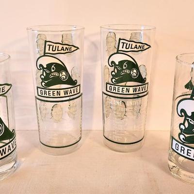 Lot #156  Lot of 4 Vintage TULANE glasses - 1967/1966