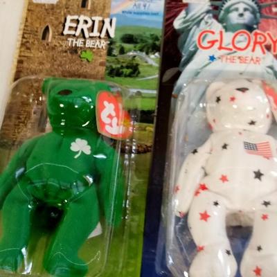 LOT 130   TWO TY BEANIE BEARS ERIN AND GLORY
