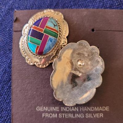 Zuni Sterling Inlay Earrings