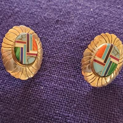 Zuni Signed RS Earrings