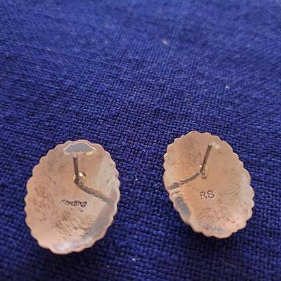 Zuni Signed RS Earrings