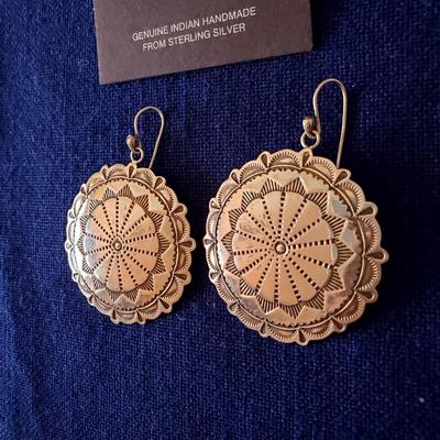 Sterling Earrings 1 1/2 inch medallions