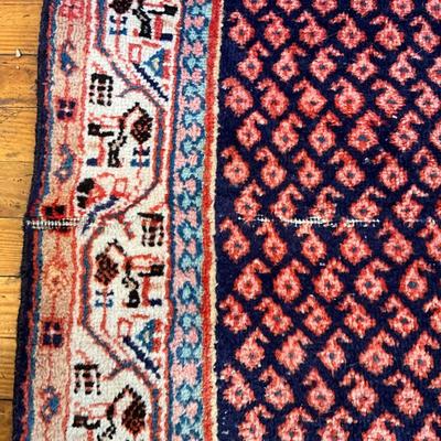 205 Vintage Botemir Oriental Wool Runner 42" x 9'9"