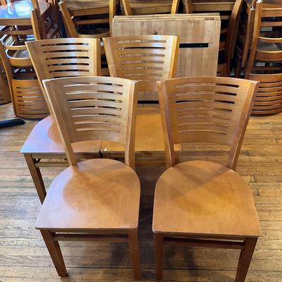 212 Set of Four G & A Commercial Porter Wooden Chairs