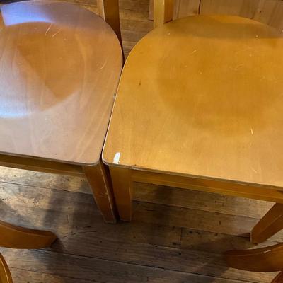 214 Set of Four G & A Commercial Wooden Porter Chairs