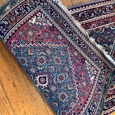 216 Oriental Blue Wool Rug Runner 30