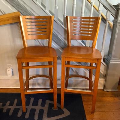 217 Pair of G & A Commercial  Wooden Porter Bar Stools