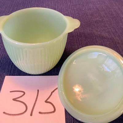 Jane Ray Fire King Jadeite Sugar Bowl