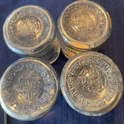 4 Vintage Kerr Wide Mouth Jars w/1 lid