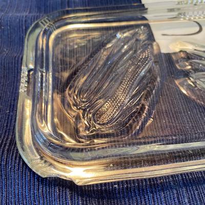 1940s Federal Glass Refrigerator Dish W/Chip in Lid