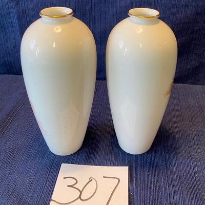 Set of Vintage Noritaker Bone China Hand-Painted Vases