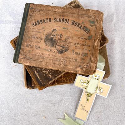 LOT 173 Antique Sunday School Hymnals Dated 1847 - 1862 - 1872