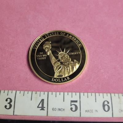 24 kt layered Thomas Jefferson 3rd President Dollar Coin-Trial