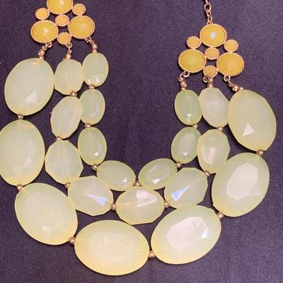 3 Tier Lime Green Necklace