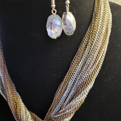 Bronze Metallic Large Medallion Necklace Set