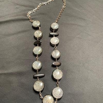 36â€ Chicos Black Lucite Necklace with extender