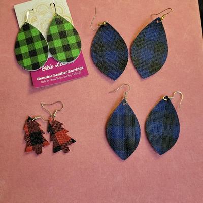 Leather Fishhook Earrings