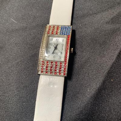 American Flag Rhinestone Watch