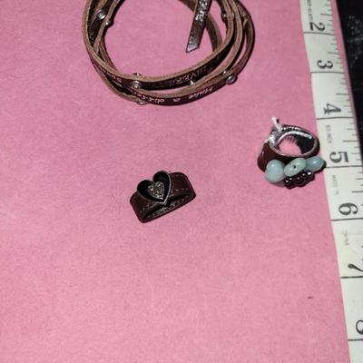 Leather Bracelet/2 Rings