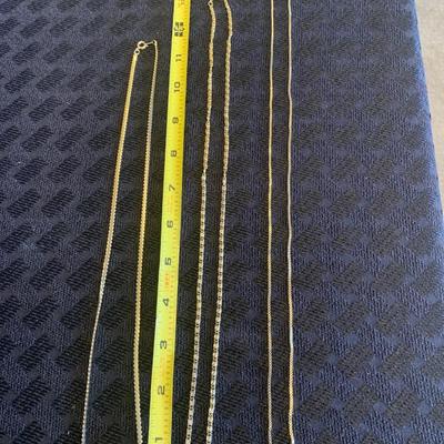 3 Gold Tone Chain Necklaces