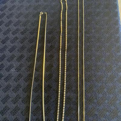 3 Gold Tone Chain Necklaces