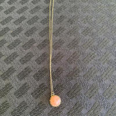 16â€ Dainty Pendant Pink Stone Necklace