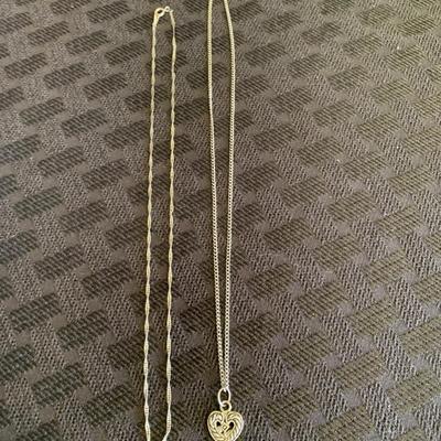 2 Simple Silver Necklaces